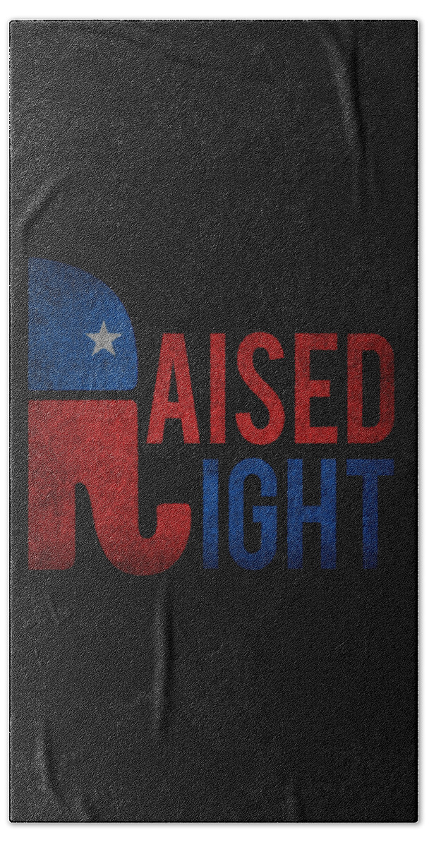 Cool Beach Towel featuring the digital art Raised Right Retro Republican by Flippin Sweet Gear
