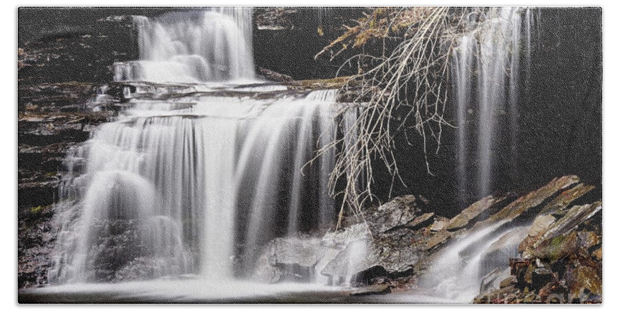 Photography Beach Towel featuring the photograph RB Ricketts Falls by Larry Ricker