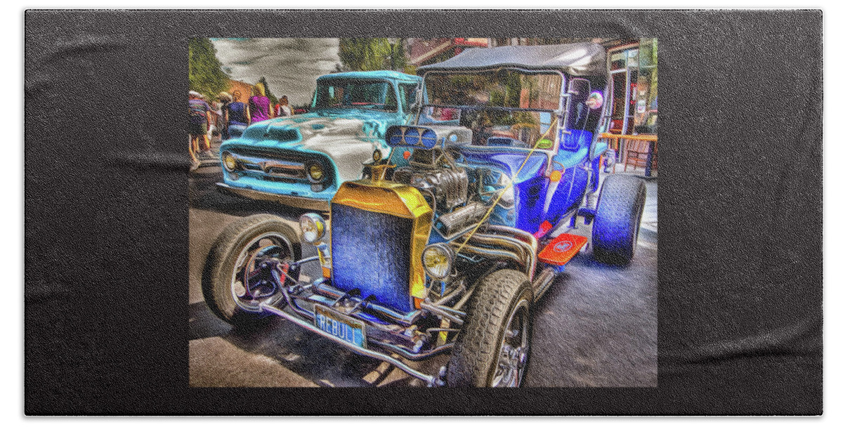 Hot Rod Cars Beach Sheet featuring the photograph Rebull by Thom Zehrfeld