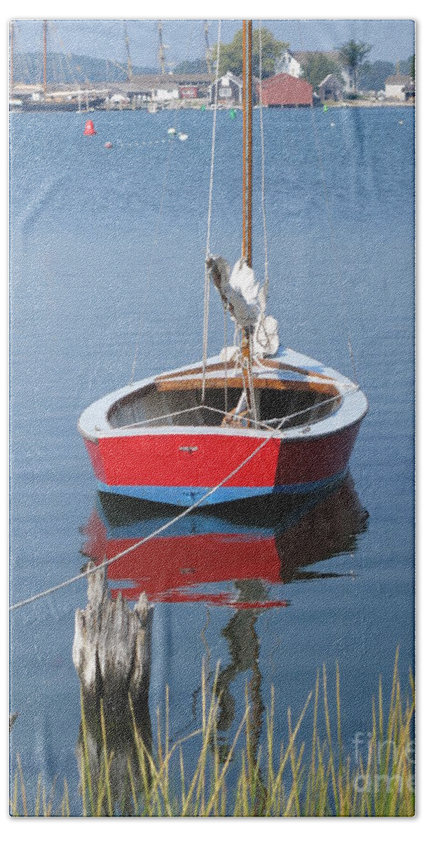 Boat Beach Towel featuring the photograph Red Boat by B Rossitto
