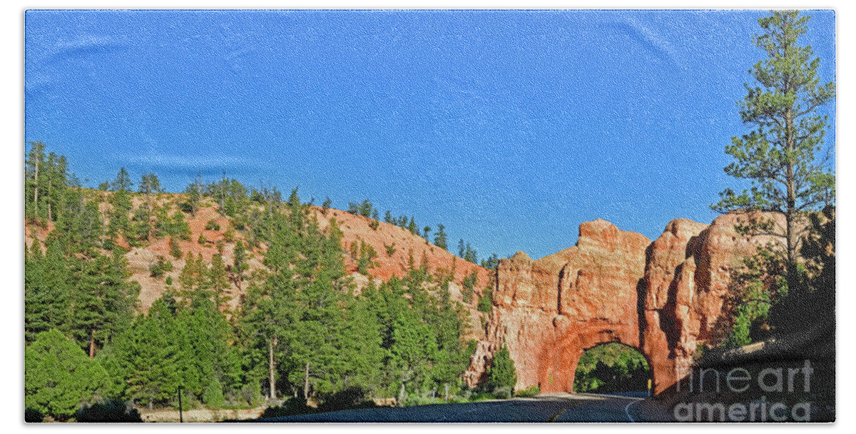Red Canyon Arch Beach Towel featuring the photograph Red Canyon Arch by Amazing Action Photo Video