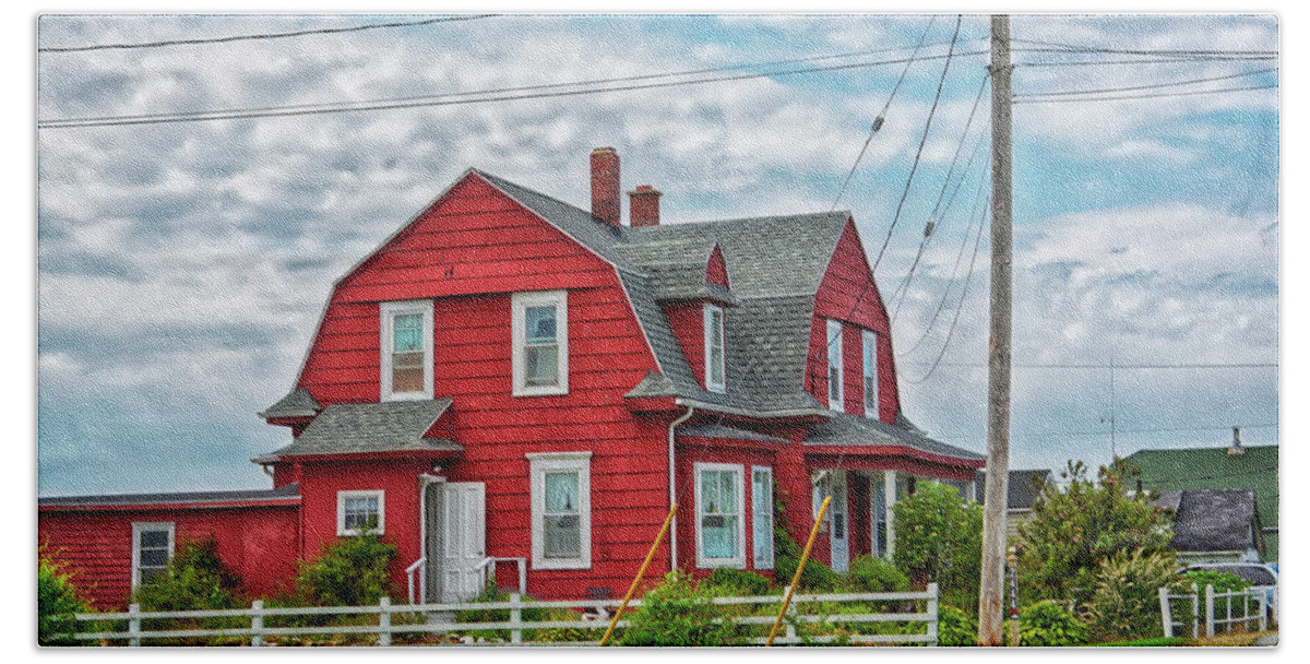 Nova Scotia Beach Towel featuring the photograph Red house by Tatiana Travelways