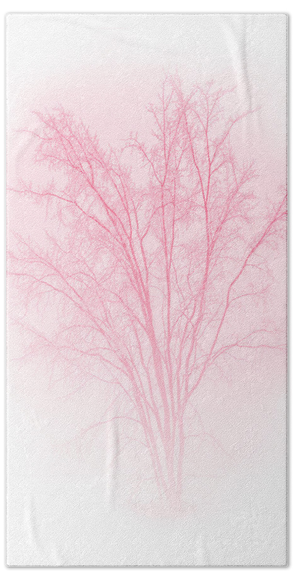 Tree Beach Towel featuring the mixed media Red by Moira Law