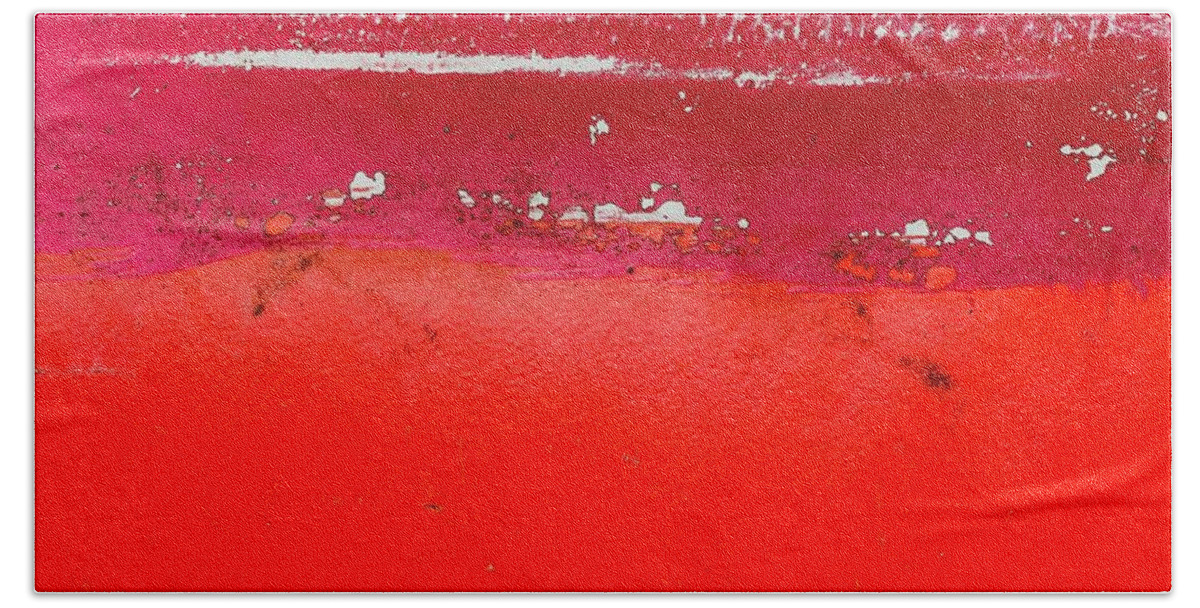 Orange Beach Towel featuring the photograph Red Paint Abstract by Eena Bo