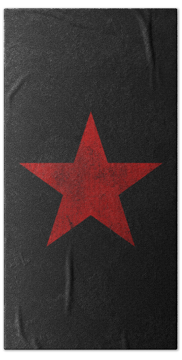 Funny Beach Towel featuring the digital art Red Star Retro by Flippin Sweet Gear