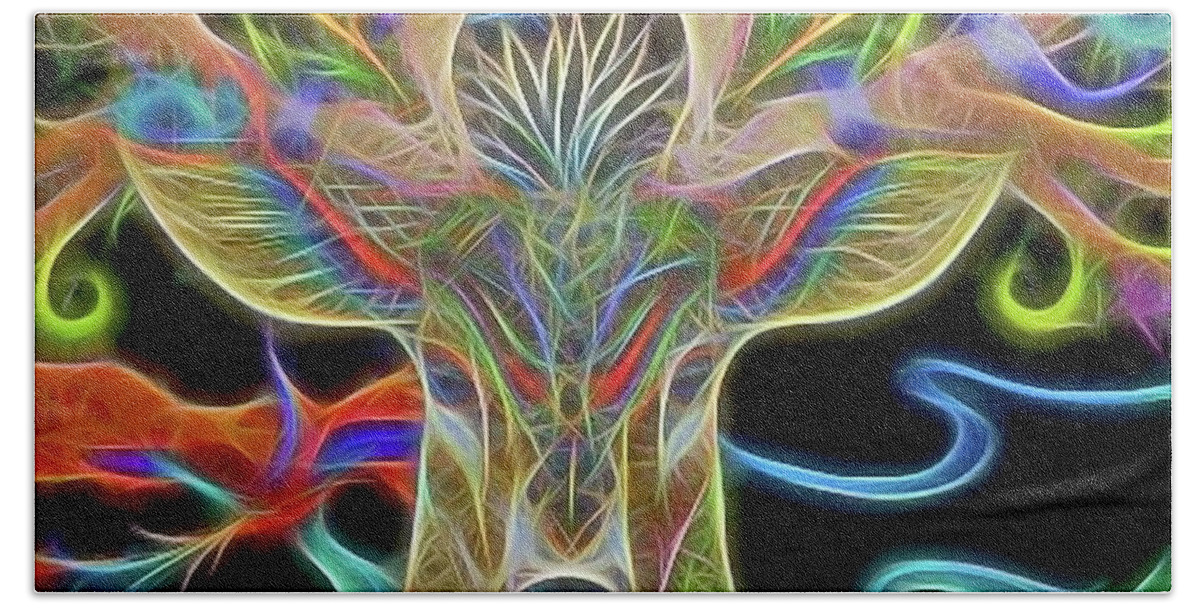 Deer Beach Towel featuring the photograph Reindeer Abstract Art by Andrea Kollo