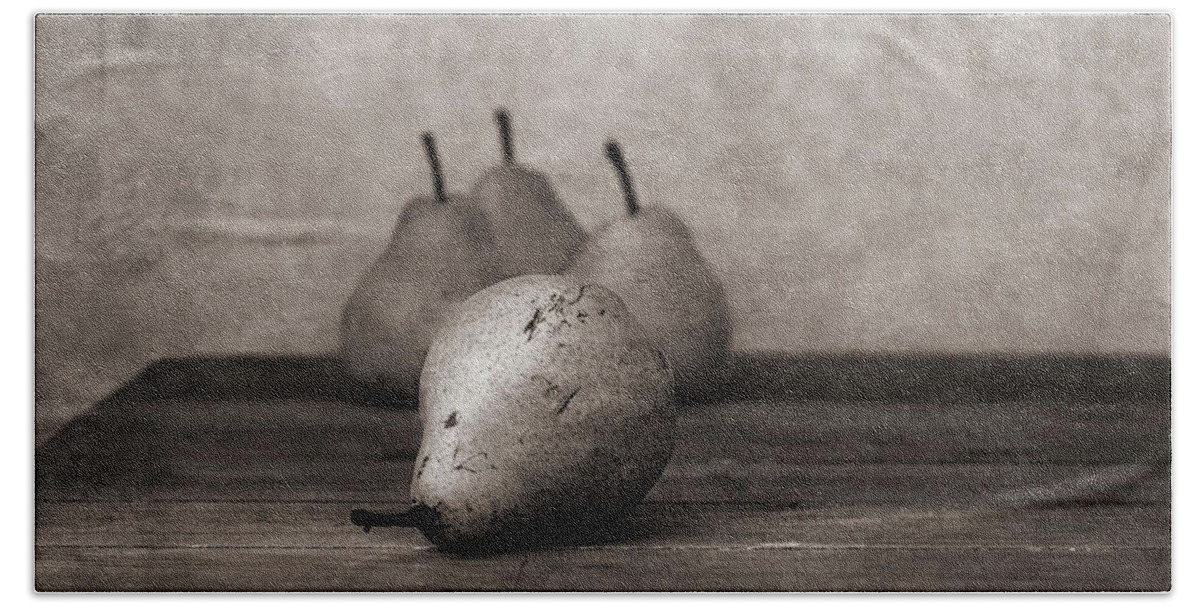 Rejection Beach Towel featuring the photograph Rejected by the group, still life with pears by Alessandra RC