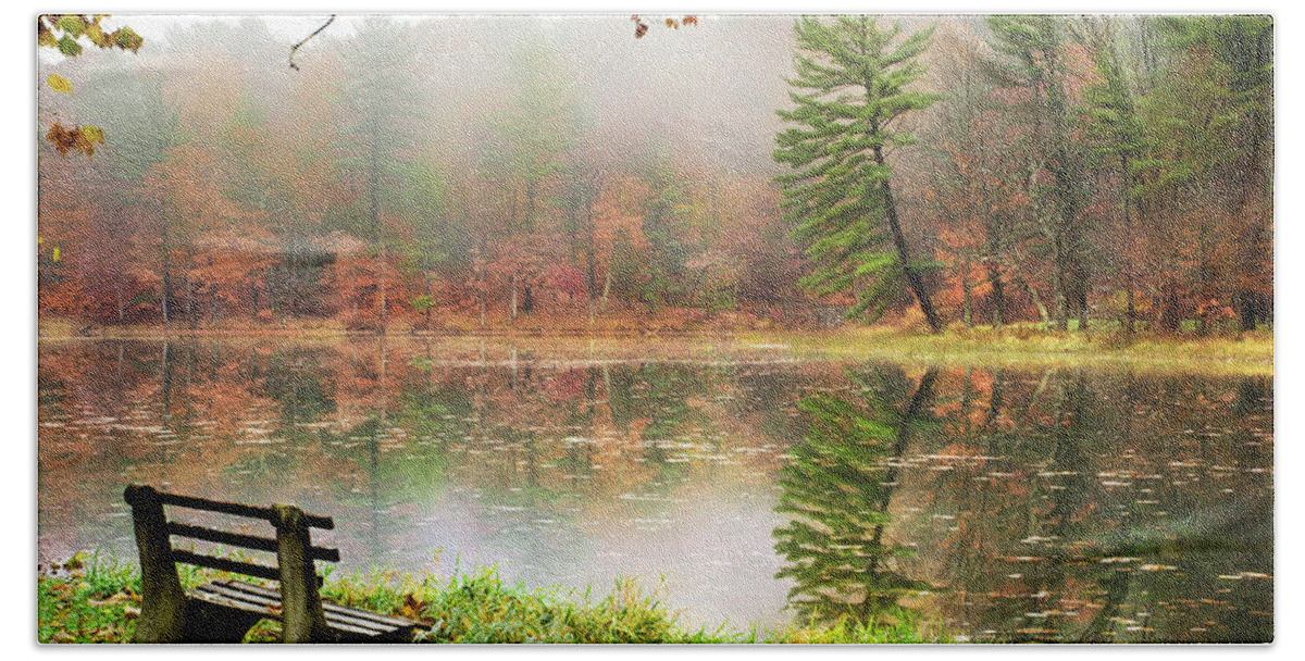 Sunrise Beach Towel featuring the photograph Relaxing Autumn Beauty Landscape by Christina Rollo