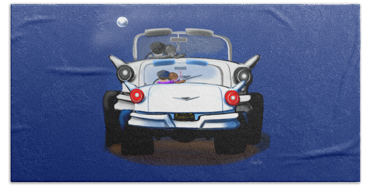 1957 Ford Beach Towel featuring the digital art Remembering Those Days by Doug Gist