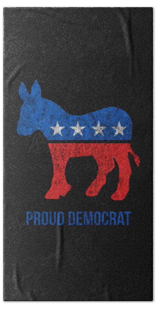 Democracy Beach Towel featuring the digital art Retro Proud Democrat by Flippin Sweet Gear