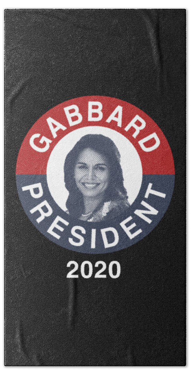 Election Beach Towel featuring the digital art Retro Tulsi Gabbard for President 2020 by Flippin Sweet Gear