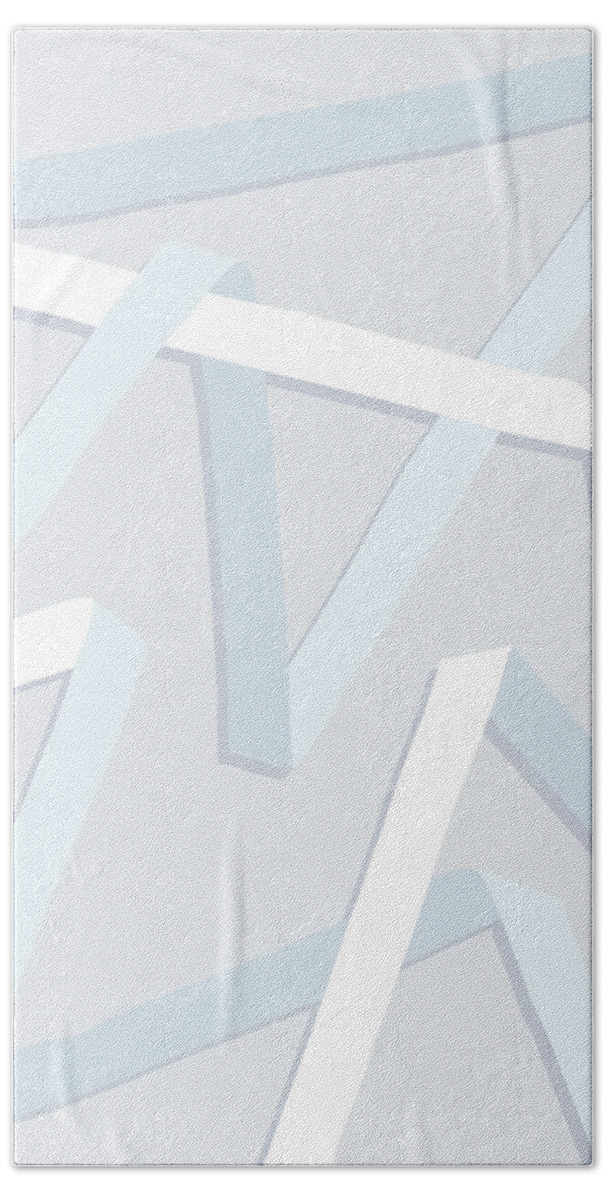 Gray Beach Towel featuring the painting Ribbon 11 in cool grays by Nikita Coulombe