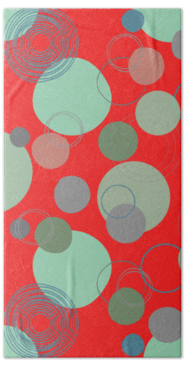 Rings Beach Towel featuring the digital art Rings and Circles Pattern Design by Christie Olstad