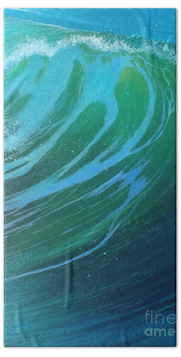 Wave Beach Towel featuring the painting Riptide by Hunter Jay