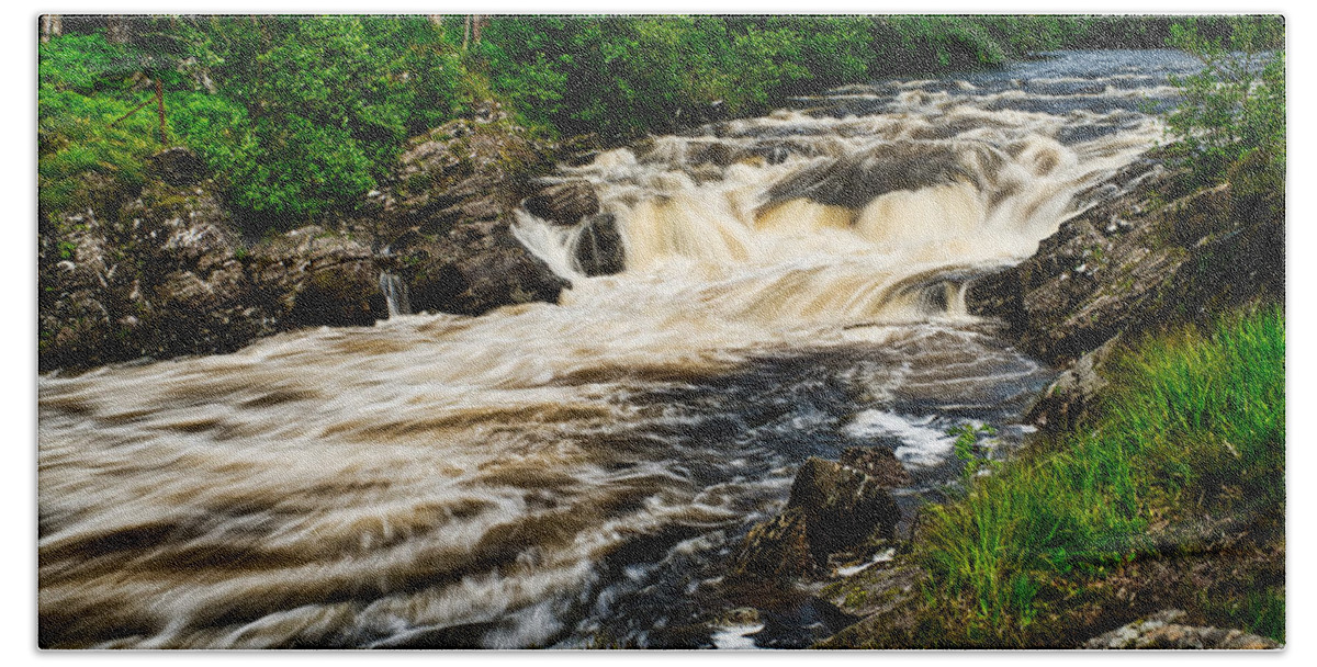 Scotland Beach Towel featuring the photograph River Orchy Rapids #2 - Scotland by Stuart Litoff