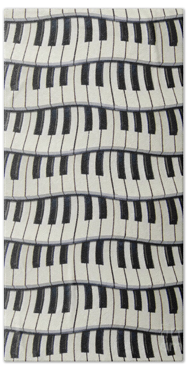 Piano Beach Towel featuring the photograph Rock And Roll Piano Keys by Phil Perkins