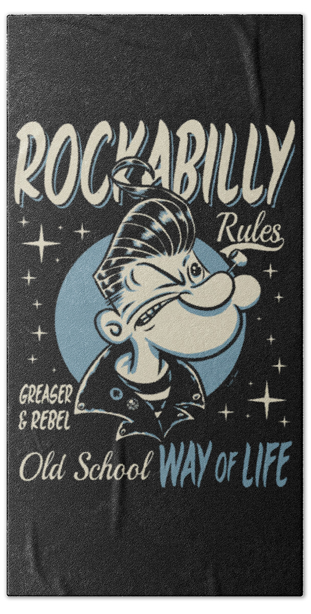 Rockabilly Rules Beach Towel by Jojo Ling - Pixels