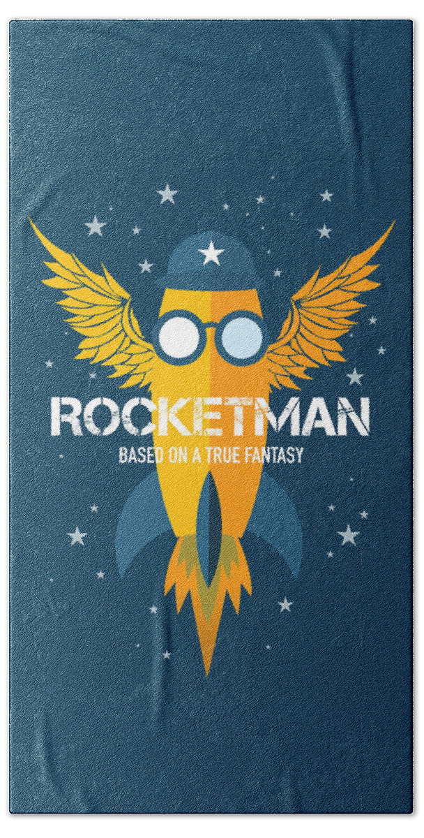 Movie Poster Beach Towel featuring the digital art Rocketman - Alternative Movie Poster by Movie Poster Boy