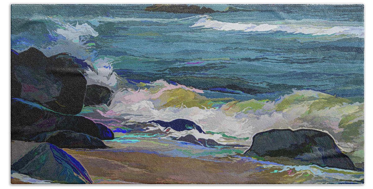 Ocean Beach Towel featuring the photograph Rockin' Surf in Acrylic by Alan Goldberg