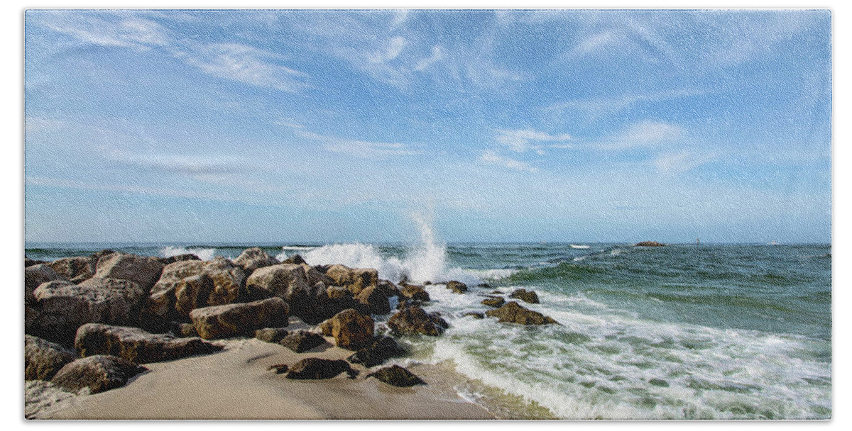 Rock Beach Towel featuring the photograph Rocky Beach on the Gulf Coast by Beachtown Views