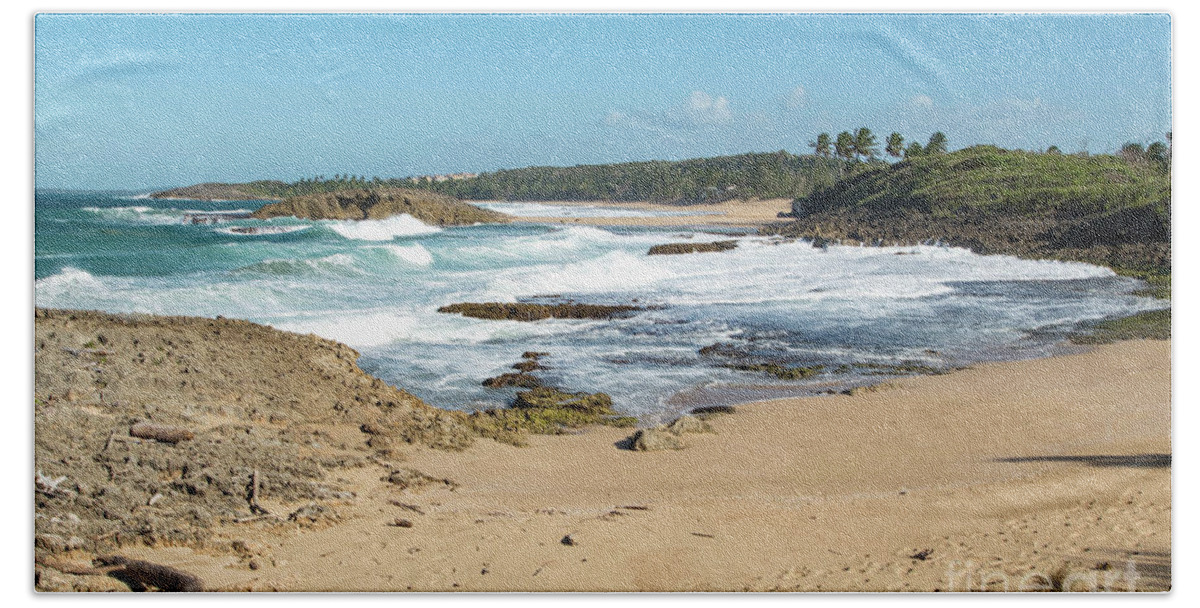 Cove Beach Towel featuring the photograph Rocky Cove, Isabella, Puerto Rico by Beachtown Views