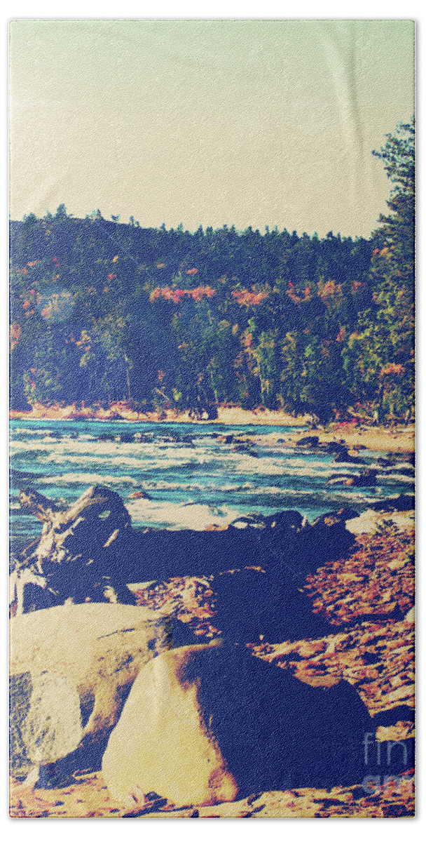 Photo Beach Towel featuring the photograph Rocky Shores of Lake Superior by Phil Perkins