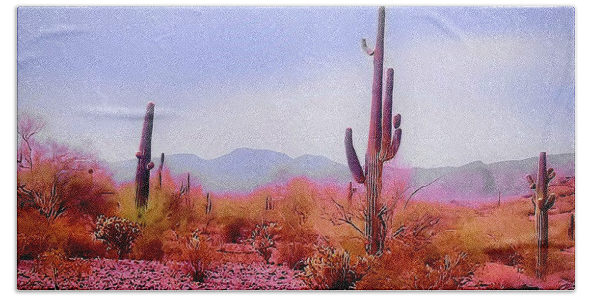Artware Beach Towel featuring the photograph Rosy Desert Day by Judy Kennedy