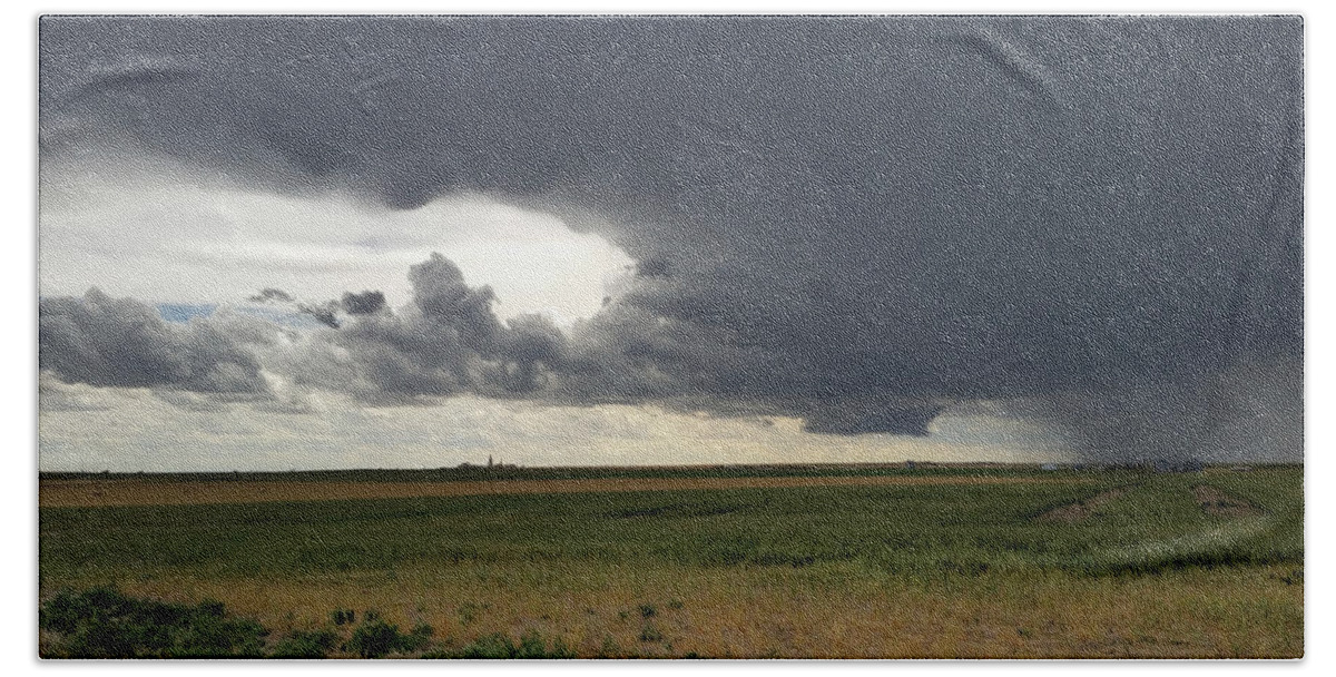 Weather Beach Towel featuring the photograph Rotating Thunderstorm Near Cheyenne Wells, Colorado by Ally White