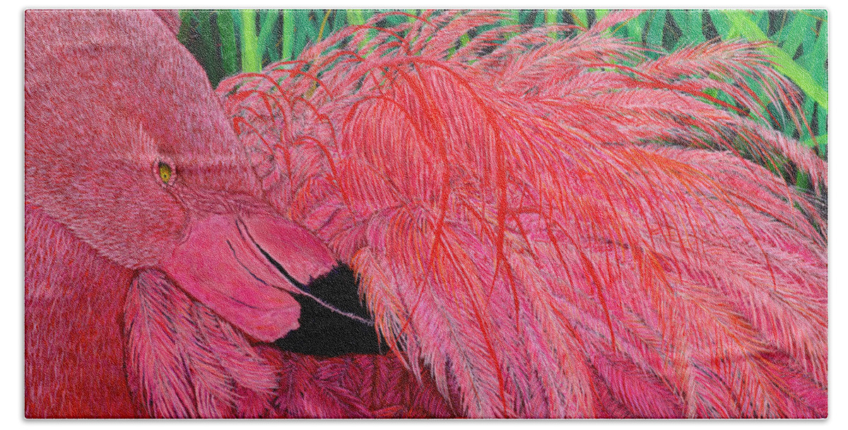 Birds Beach Towel featuring the painting Ruffled by David Joyner