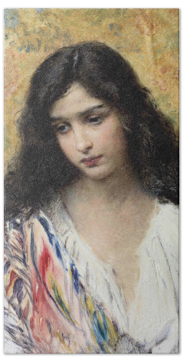 19th Century Beach Towel featuring the painting Russian Beauty by Konstantin Makovsky