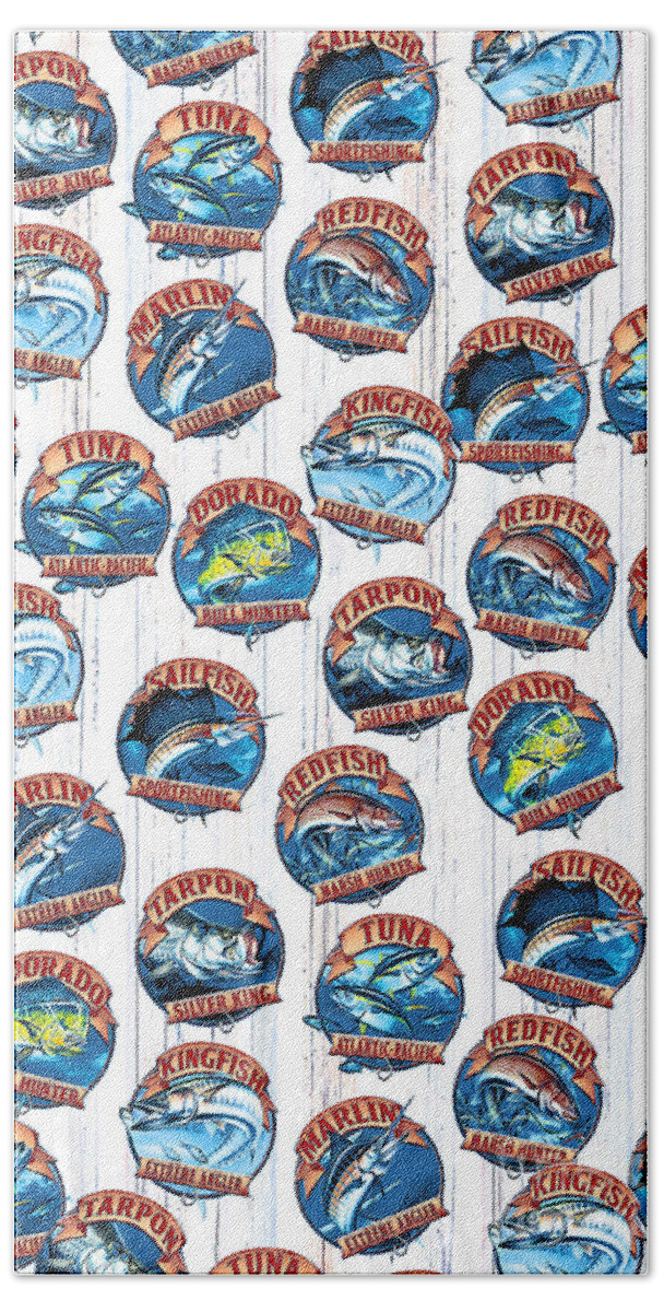 Jq Licensing Beach Towel featuring the painting Saltwater Fish fabric by Jon Q Wright