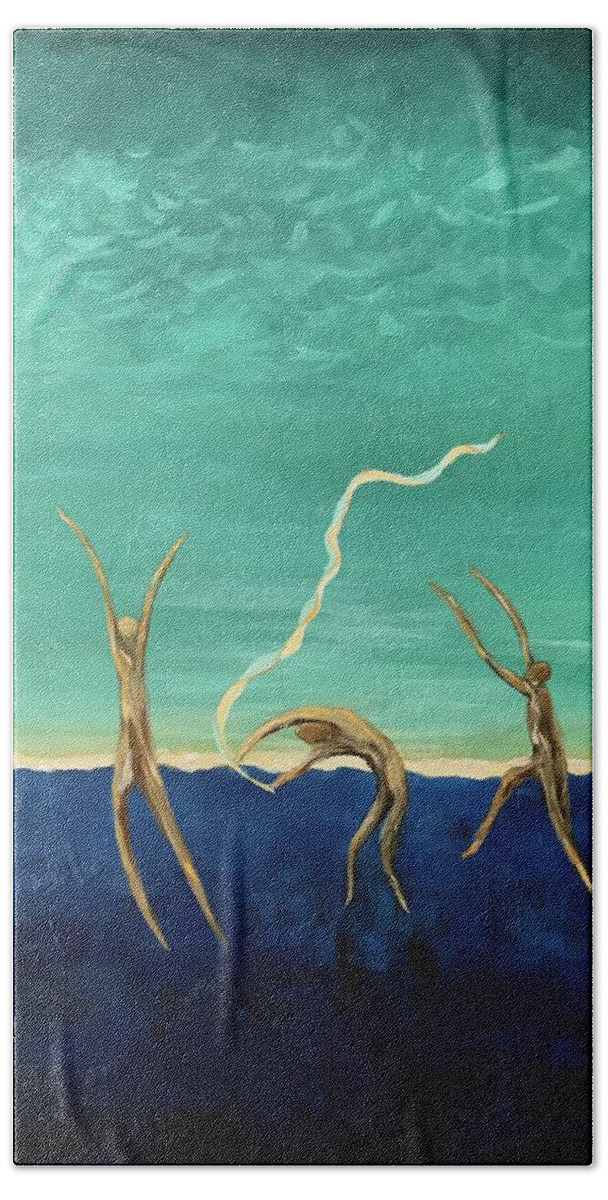 Art Beach Towel featuring the painting Salutation by Deborah Smith