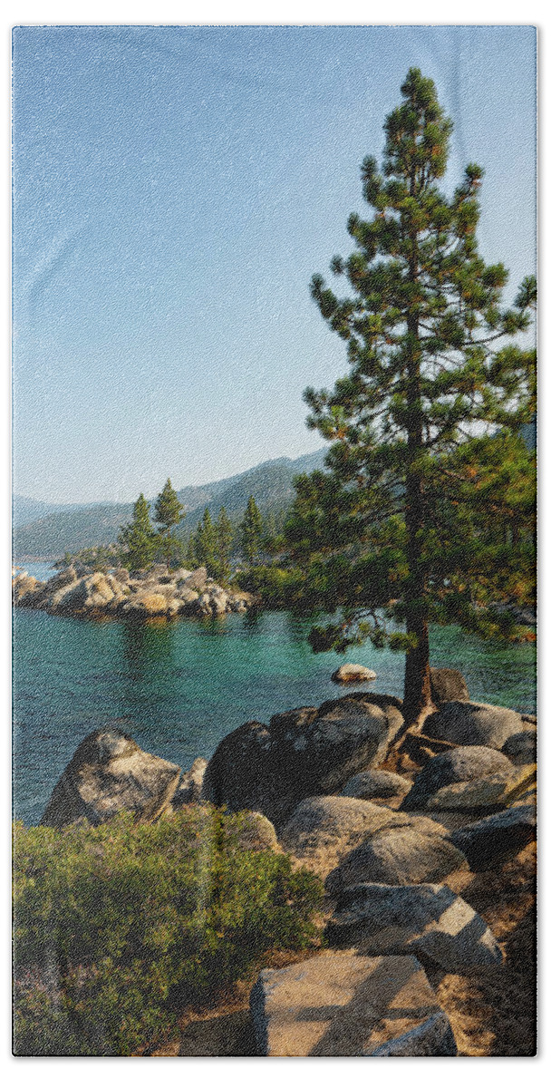 Lake Tahoe Beach Towel featuring the photograph Sand Harbor Bay at Sunrise by Ron Long Ltd Photography