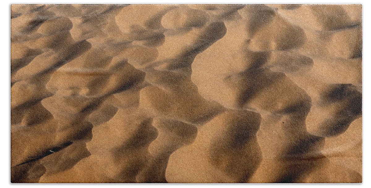 Desert Beach Towel featuring the photograph Sand patterns in the desert by Alessandra RC
