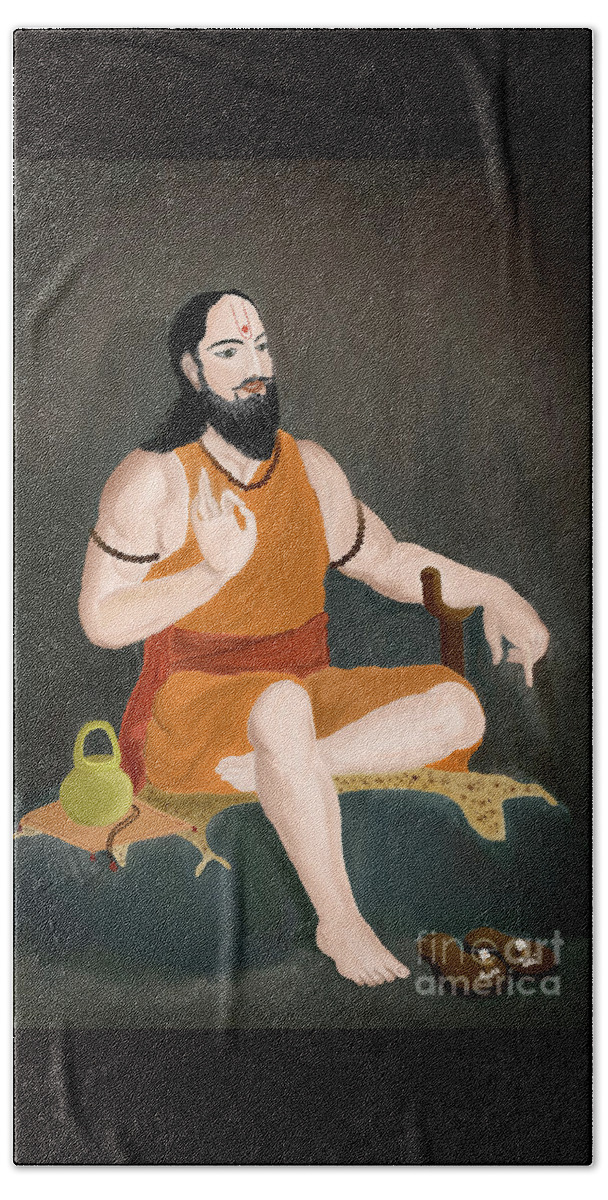 Ramdas Swami Beach Towel featuring the photograph Sant Ramdas Swami by Kiran Joshi