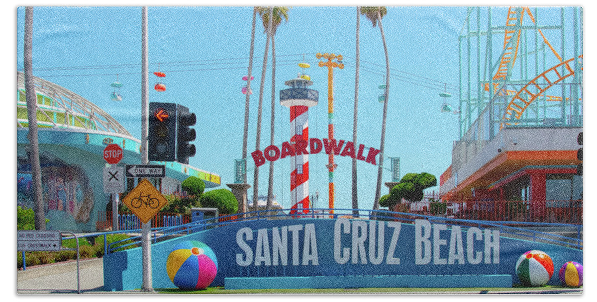 Santa Cruz Beach Towel featuring the photograph Santa Cruz Boardwalk by Patricia Dennis