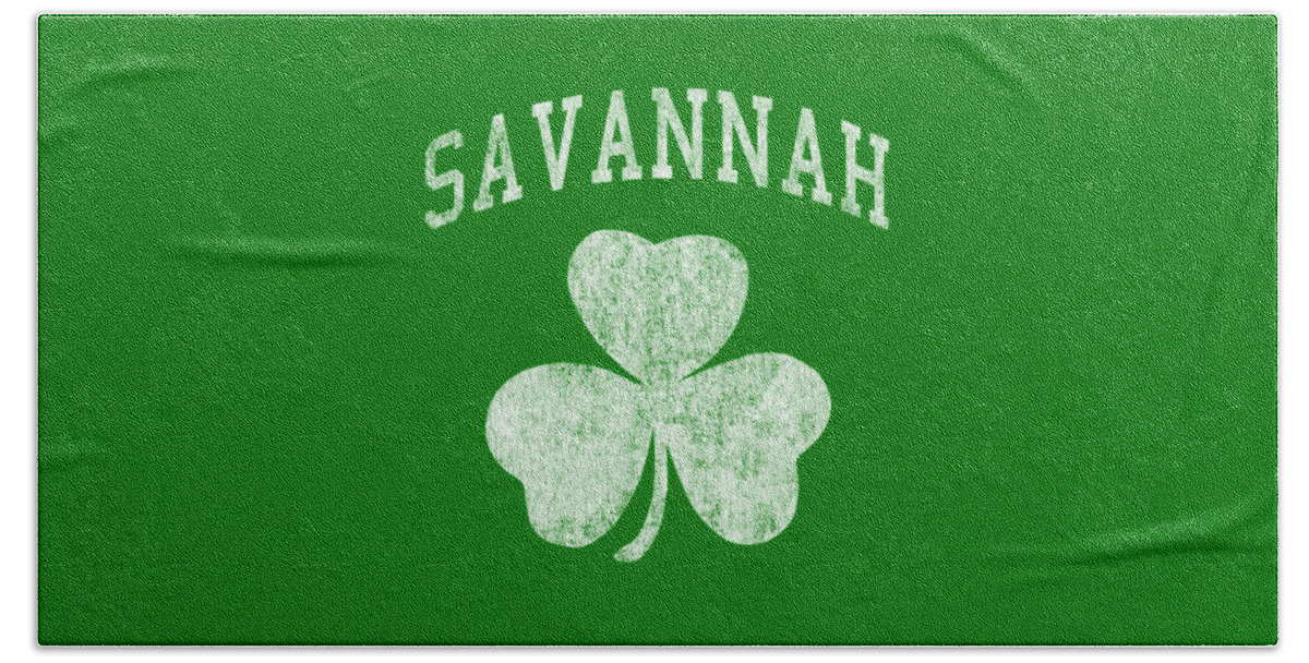 Cool Beach Towel featuring the digital art Savannah Georgia Irish Shamrock by Flippin Sweet Gear