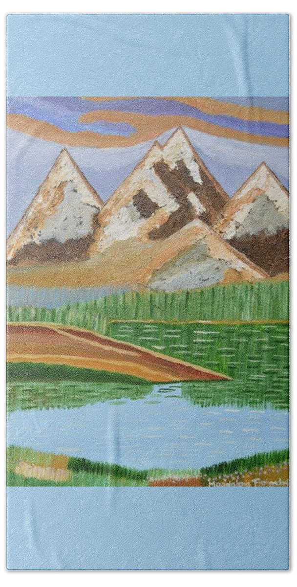 Mountain Beach Towel featuring the painting Scottish Highlands 3 by Magdalena Frohnsdorff