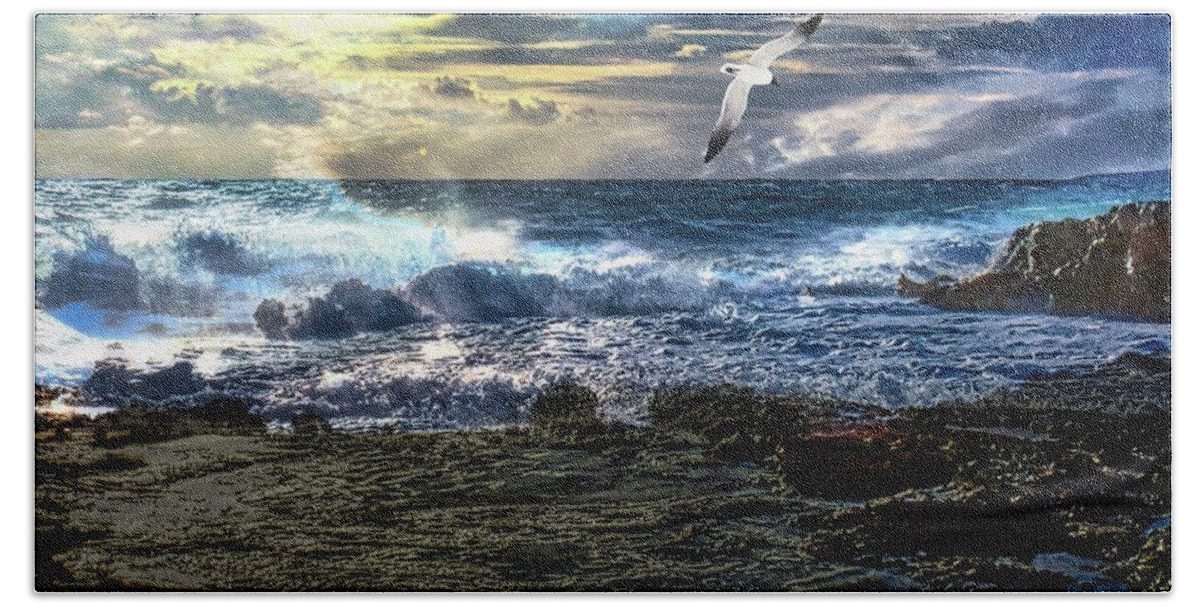 Ocean Beach Towel featuring the digital art Sea Breeze by Norman Brule