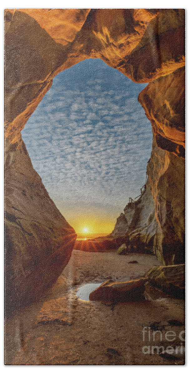 Cave Beach Towel featuring the photograph Sea Cave by Mimi Ditchie