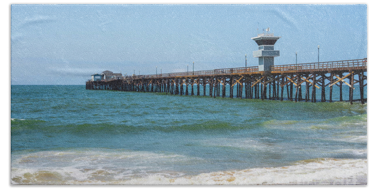 2015 Beach Towel featuring the photograph Seal Beach Pier California Picture by Paul Velgos