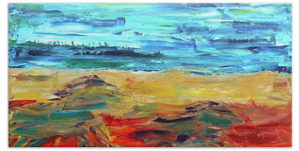 Horses Beach Towel featuring the painting Seaside Frolick by Teresa Moerer