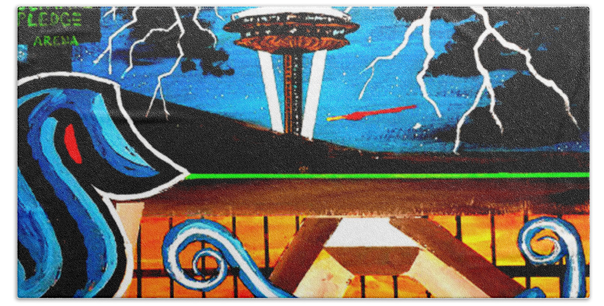 Seattle Kraken Anchor Space Needle Art T-Shirt by Teo Alfonso - Pixels