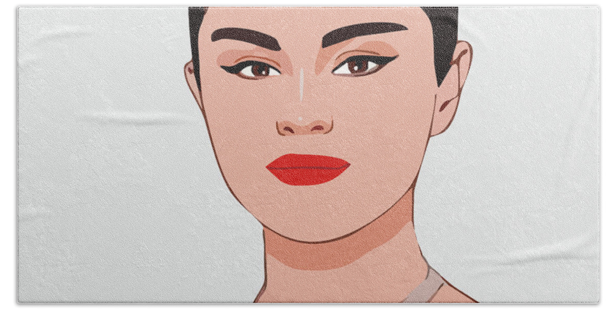 Selena Gomez Cartoon Portrait 2 Beach Towel by Ahmad Nusyirwan - Pixels
