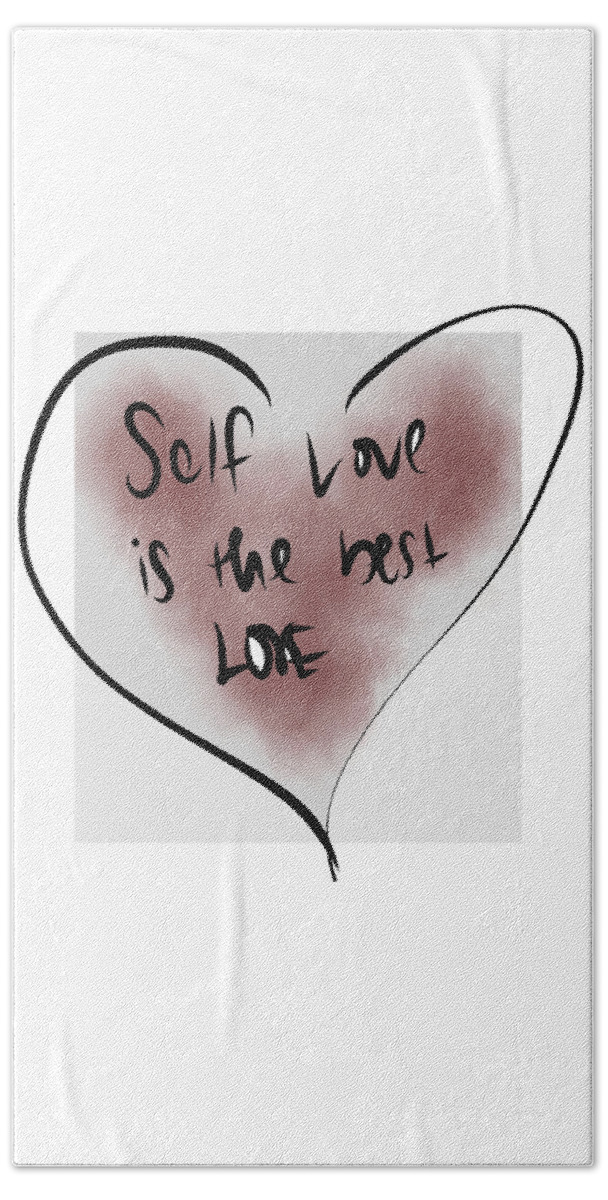 Self Love Beach Towel featuring the digital art Self Love by Amber Lasche