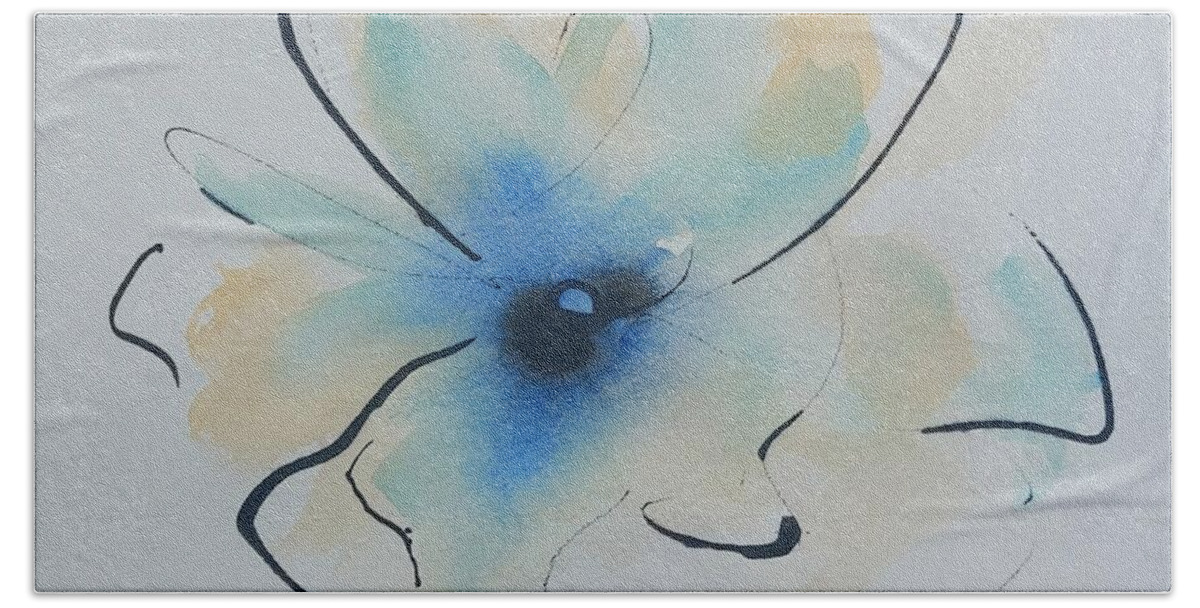 Watercolor Beach Towel featuring the painting Serene by Ilona Petzer