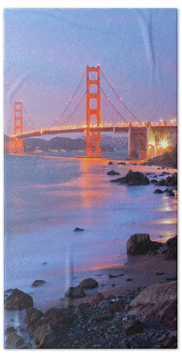 City Beach Sheet featuring the photograph SF Icon by Jonathan Nguyen