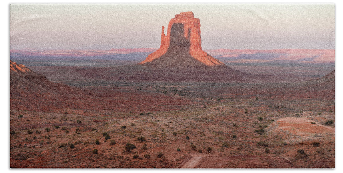 Monument Valley Beach Towel featuring the photograph Shadow Mittens by Margaret Pitcher