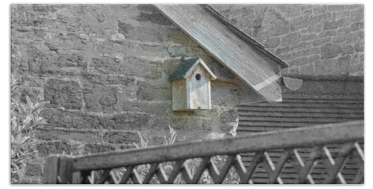 Birdhouse Beach Towel featuring the photograph Shared Housing by Kristin Hatt