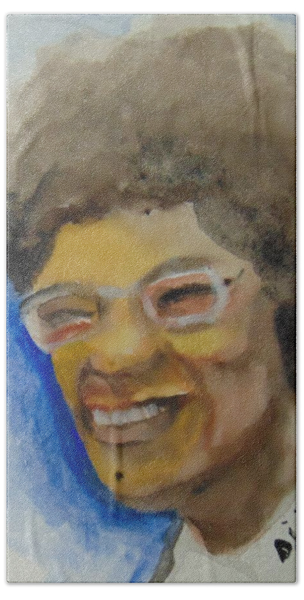 Gouache Beach Towel featuring the painting Shirley Chisholm by Saundra Johnson